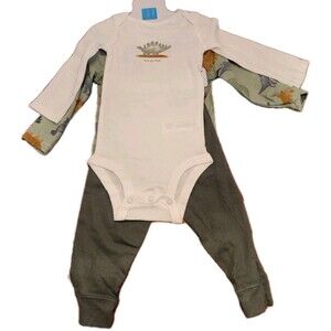 Carter's Long Sleeved 3 Piece Dinosaur Set 12 M